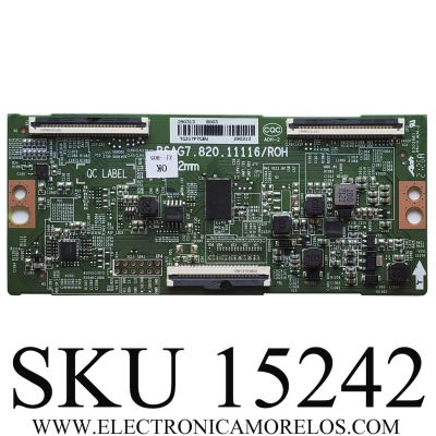 T-CON PARA TV HISENSE / NÚMERO DE PARTE 290313 / RSAG7.820.11116/ROH / TG217P7GBW / PANEL HD425Y1U71-TCL2\S0\GM\ROH / DISPLAY HV430QUB-F70 / MODELO 43A6GX3 43A53FUC	